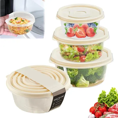 Immagine prodotto di Solidchoice - Set di 3 contenitori per microonde con coperchio, ideali per conservare gli alimenti