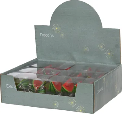 Produktbild von Tischdeckenbeschwerer Wassermelone 5x3x3cm Keramik 4er Set Rot / Grün