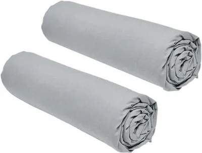 Produktbild von Spannbettlaken, 2er-Pack, 90 x 190 cm, 100% Baumwolle, Stahl, Einzelbett
