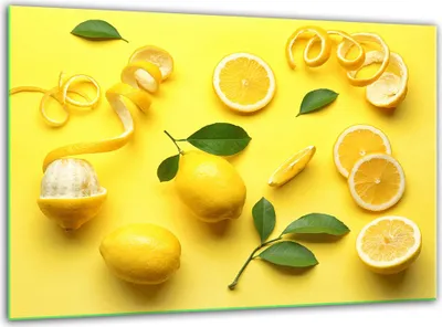 Image de Plaques de recouvrement en verre pour cuisinière Planche à découper universelle 30x22cm citron
