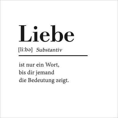 Produktbild von Glasbild Liebe im Shabby Chic Stil mit typografischem Design, Schwarz-Weiß, 30x30 cm
