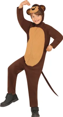 A child wearing a monkey costume.