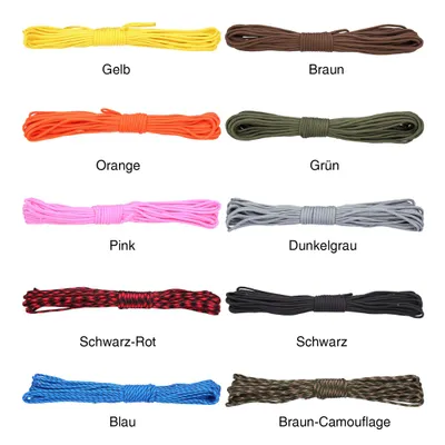 Obrázok produktu pre Braun - Paracord 550lb nylonové lano, lano pre kempovanie padáková šnúra odolná proti roztrhnutiu - 4mm, 249 kg (15 metrov)