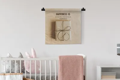 Produktbild von MuchoWow® Wandteppich Wandbehang Weihnachten - Geschenk - Zitat 60x60 cm Tapisserie Dekoration Wandtuch - Dekorationen - Wand Decke