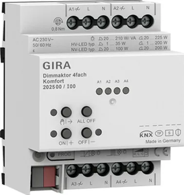 Produktbild von GIRA 202500 Dimmaktor 4fach REG Komfort KNX Secure