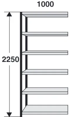 Produktbild von Magazin-Regal Stora 100 Regalfeld BxTxH 100x30x225cm schwarz/lichtgrau