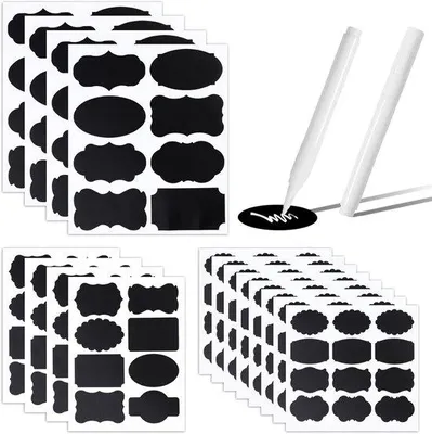 Immagine prodotto di Etichette autoadesive impermeabili - PVC - 12 pezzi - Nero