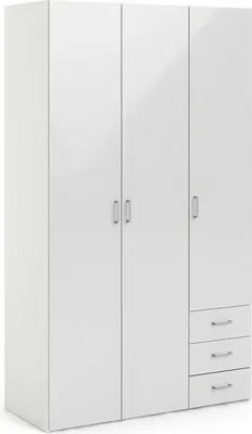 Image de Aquilone - Armoire 3 Portes, 116x50 cm Blanc Brillant, 4 Étagères