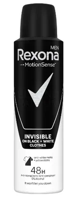 Obrázek produktu pro Rexona Muži, Deodorant Invisible Černý+Bílý - 150 ml