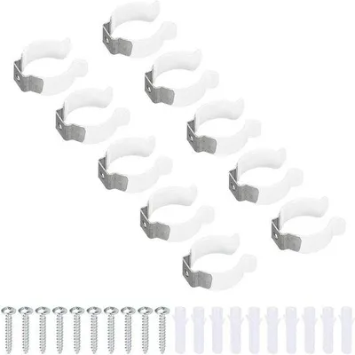 Image de Kit de montage pour ampoules LED avec pinces en acier inoxydable - 10 pièces - clips en U T10 - outil Lente - blanc - empêche le déraillement