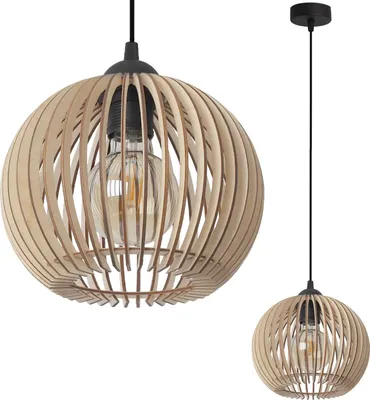Obrázok produktu pre Závesné svietidlo Timber polguľa 21 × 18 cm – 1-žiarovkové závesné svietidlo E27