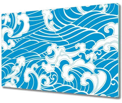 Produktbild von Glas Schneidebrett Herdabdeckplatten Schneideplatten - 80x52 cm - Meereswellen