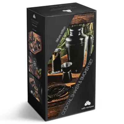 Produktbild von Deluxe 2-in-1-Barkeeper-Set zum Zubereiten von Frinks und zum Rauchen von Whiskey
