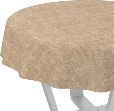 Produktbild von Tischdecke Melliert Sandbraun Rund 100cm Schnittkante