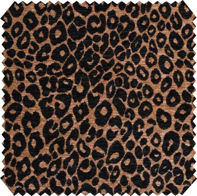 Produktbild von novely® LEO Jacquard-Möbelstoff im Leopardenmuster – Chenille, Meterware 1 lfm - Farbe: 242 Orange Schwarz