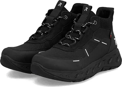 Produktbild von Rieker-Damen-Schnürstiefelette Schwarz-Weiß, Farbe:schwarz, EU Größe:36