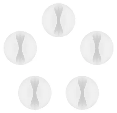 Produktbild von Kabelclip Kabelhalter selbstklebend - 15 x 29 mm - 5 Stück - Flexible Kabelführung - Für Schreibtisch und Auto
