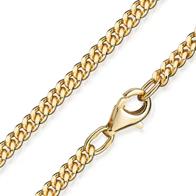 Produktbild von MATERIA 2,7mm Panzerkette Silber 925 vergoldet diamantiert Gold Halskette Herren Damen 40-80cm mit Box #K70