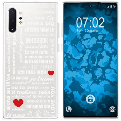 Produktbild von PhoneNatic Case kompatibel mit Samsung Galaxy Note 10+ Silikon-Hülle in Love Wörter M5