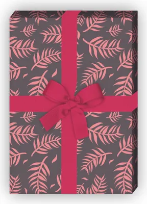 Produktbild von Schönes Geschenkpapier mit Palmen Zweigen, rosa - G8371, 32 x 48cm