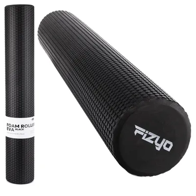 Zdjęcie produktu dla FIZYO Długi Wałek do Masażu - Roller z Pianki EVA do Jogi, Pilatesu, Fitnessu, Rehabilitacji, Regeneracji Mięśni z Wypustkam - 90x15 cm, Czarny