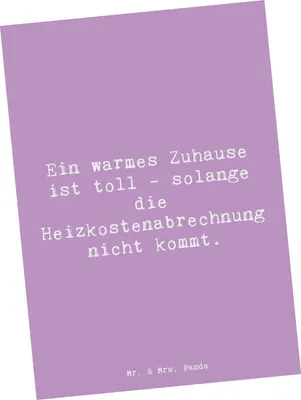 Produktbild von Mr. & Mrs. Panda Postkarte Spruch Geborgenheit im Zuhause - Lavendeltraum - Geschenk, Zitat, Gefühl, Grußkarte, Fotokarte, Heizkostenabrechnung, Wohnraum, toll, Heim