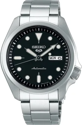 Produktbild von SEIKO Herren Armbanduhr 5 SRPE55K1 Automatik Edelstahl Schwarz 42,5 mm Gehäusedurchmesser
