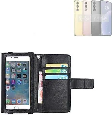 Produktbild von K-S-Trade Handy Hülle Schutz Hülle Kompatibel mit Meizu 20 Case mit Displayschutz / Schutzfolie Flip Cover Wallet case Etui Hülle schwarz