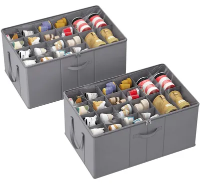 Productafbeelding van Schoenendoos - Schoenenorganizer - Opvouwbaar - Transparant deksel - 20 paar - 66 x 42 x 30 cm