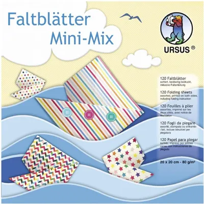 Produktbild von Faltblätter Mini Mix 80g/qm 20x20cm 10 Designs VE=120 Blatt