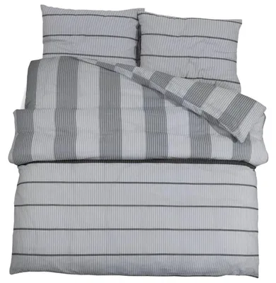 Produktbild von vidaXL Bettwäsche-Set Grau 200x200 cm Baumwolle