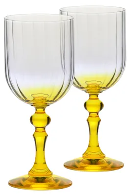 Obrázek produktu pro KROSNO Bubble Žluté sklenice na víno, Sada 2, 300 ml
