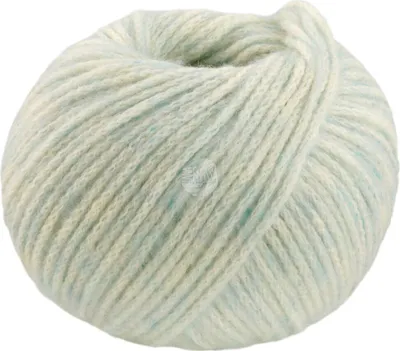 Produktbild von Lana Grossa TWINNY 50 g Voluminöses Kettengarn aus Merinofasern mit Flauscheffekt  Farbe 002 - Ecru/Helltürkis