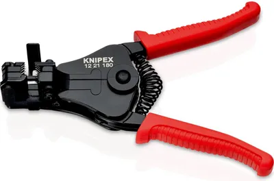 Produktbild von Abisolierzange L.180mm schwarz lack.Ku.-Überzug m.Öffnungsf.KNIPEX