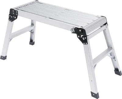 Obrázek produktu pro Hliníková pracovní plošina – skládací žebřík/pracovní plošina – výška 100 cm – protiskluzový povrch – nosnost 150 kg