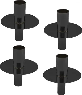 Produktbild von Metall Flaschen Kerzenhalter schwarz - 4er Set / 8 cm - Kerzenständer für Stabkerzen und Tafelkerzen - Weihnachten Advent Kerzen Ständer