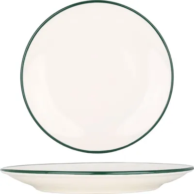 Immagine prodotto di Piatto da dessert Rinart - Bordo verde - Porcellana - 21 cm