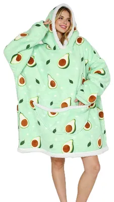 Produktbild von Oversized Hoodie-Decke mit Ärmeln und Fronttasche für Erwachsene