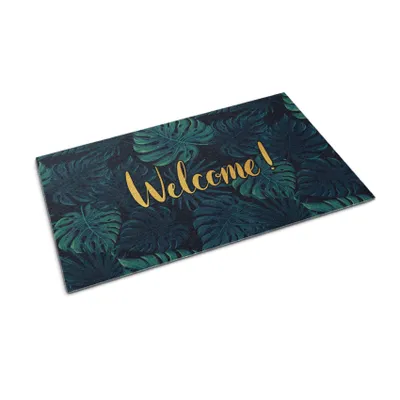 Imagen del producto de Alfombrilla para la puerta - Tapete para atrapar la suciedad - Alfombrilla antideslizante para interior y exterior - 60x40 cm - Diseño "Monstera"