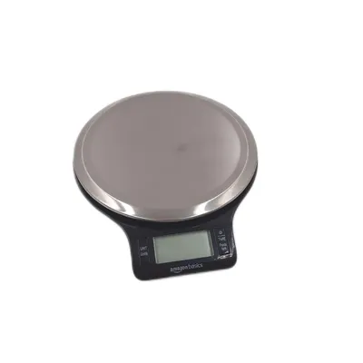 Immagine prodotto di AmazonBasics EK3211, bilancia da cucina elettronica, 0,5 kg, 1 g, nero, acciaio inossidabile, piano di lavoro