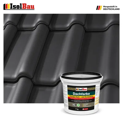 Produktbild von Isolbau Dachfarbe Schwarz 7 kg Sockelfarbe Fassadenfarbe Dachbeschichtung RAL Farbe