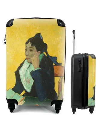 Produktbild von MuchoWow® Koffer Handgepäck Trolley Rollkoffer Kleine Reisekoffer mit 4 Rollen - L'Arlésienne - Vincent van Gogh - Cabin Size < 55x40x23 cm & 55x40x20 cm - Fotokoffer - Kabinenkoffer - Boardgepäck - Reise-Box - Reisekoffer - Reisegepäck - Koffer mit Bild - Trolley für Kinder