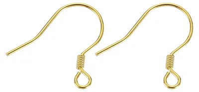 2 Ohrhaken, S925 Sterlingsilber, rund, Gold, 0,6 mm Draht