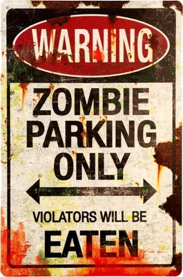 Produktbild von „Zombie Parking Only“ Metallschild als Dekoration 30 x 20 cm