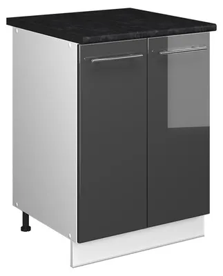 Image de Meuble bas sous-évier Vicco Fame-Line Anthracite Haute brillance/Blanc 60cm, Model 65078