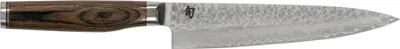Productafbeelding van KAI Shun Premier Tim Mälzer, Japans multifunctioneel mes, 16,5 cm lemmetlengte - VG-MAX kern, 61 HRC, 32 lagen damaststaal, hoogglanz gepolijst - Pakkahout, mediumbruin - Gehamerde afwerking - Gemaakt in Japan