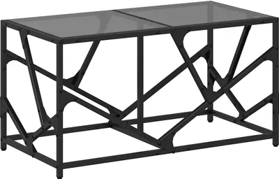 Obrázek produktu pro vidaXL Konferenční stolek se skleněnou deskou černý 78,5x40x41 cm ocelový