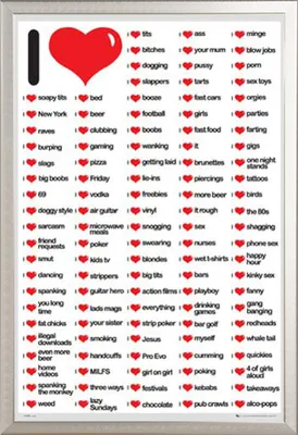 Immagine prodotto di Fun - Poster - I Love + cornice rimovibile, Shinsuke® Maxi alluminio argento, vetro acrilico