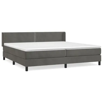 Produktbild von vidaXL Boxspringbett mit Matratze Dunkelgrau 200x200 cm Samt