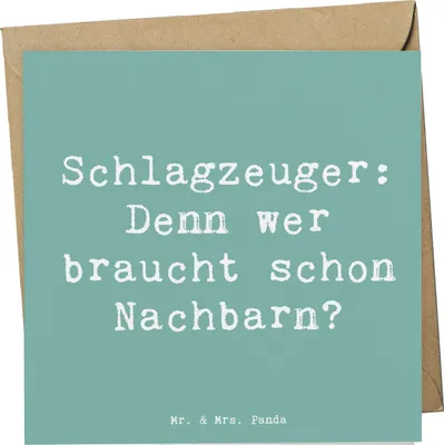 Produktbild von Mr. & Mrs. Panda Grußkarte Spruch Schlagzeuger Spruch - Meeresbrise - Geschenk, Präsenz, Musiker, Klappkarte, Lernen, Beats, Instrument, doppelkarte, Schlagzeug, Band